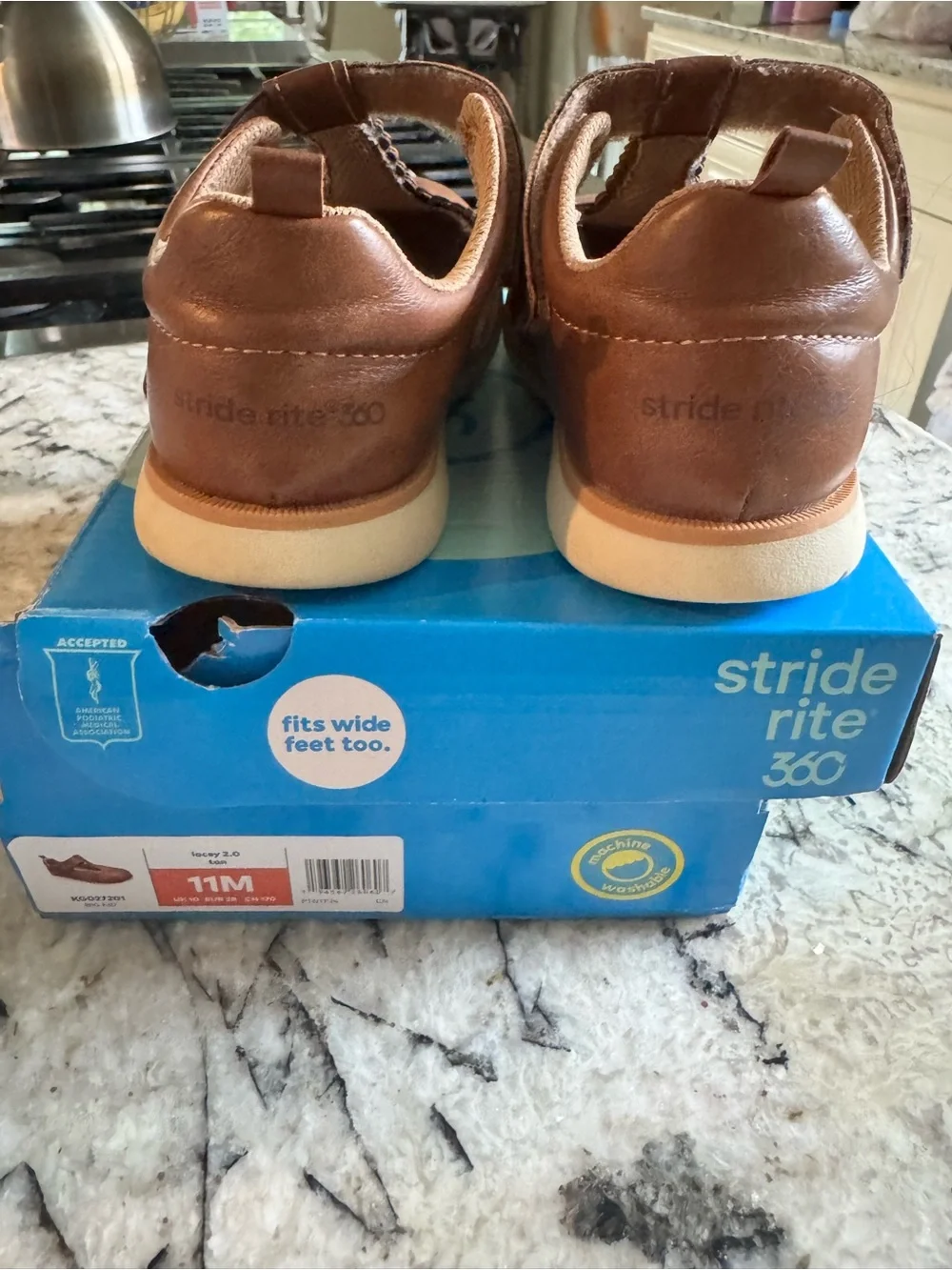Stride Rite Brown T-Strap Mary Jane Kids Shoes